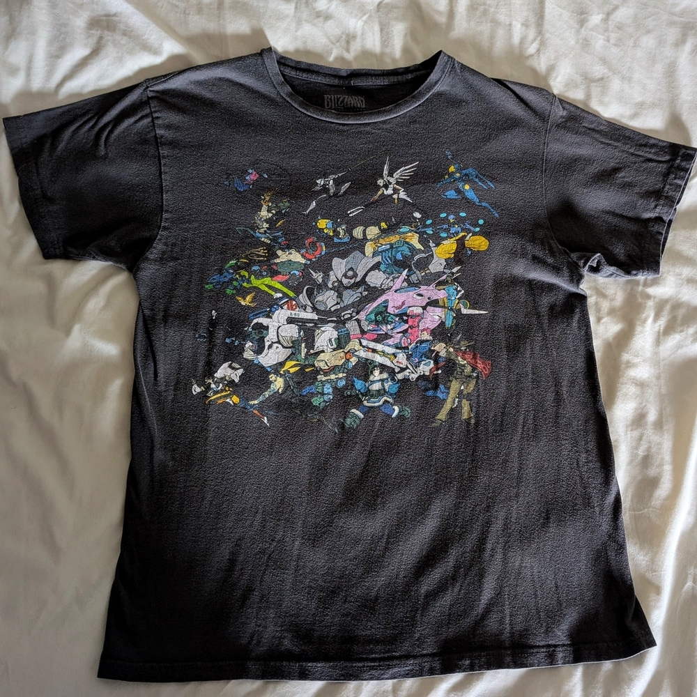!!!SOLD!!! Blizzard Overwatch Grey Graphic T-Shirt - Women's Medium